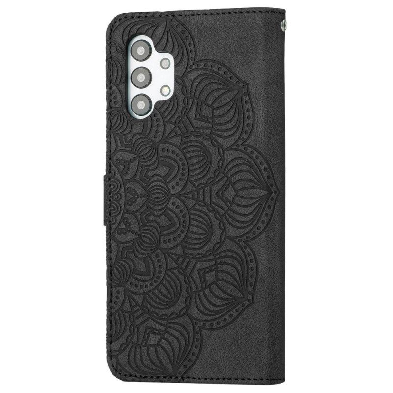 Folio Cover Samsung Galaxy A13 Mandala Strappy Dell'annata