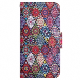 Folio Cover Samsung Galaxy A13 Patchwork Con Cordino