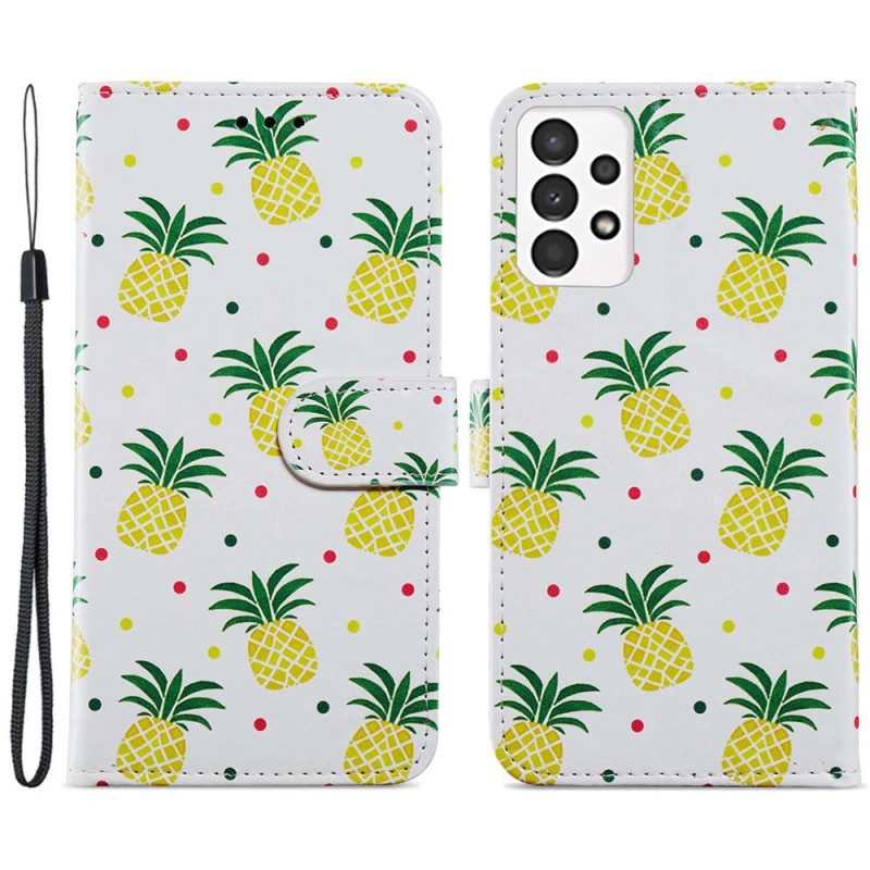 Folio Cover Samsung Galaxy A13 Più Ananas