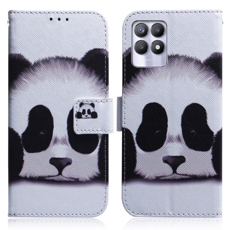 Custodia in pelle Realme 8i Faccia Da Panda