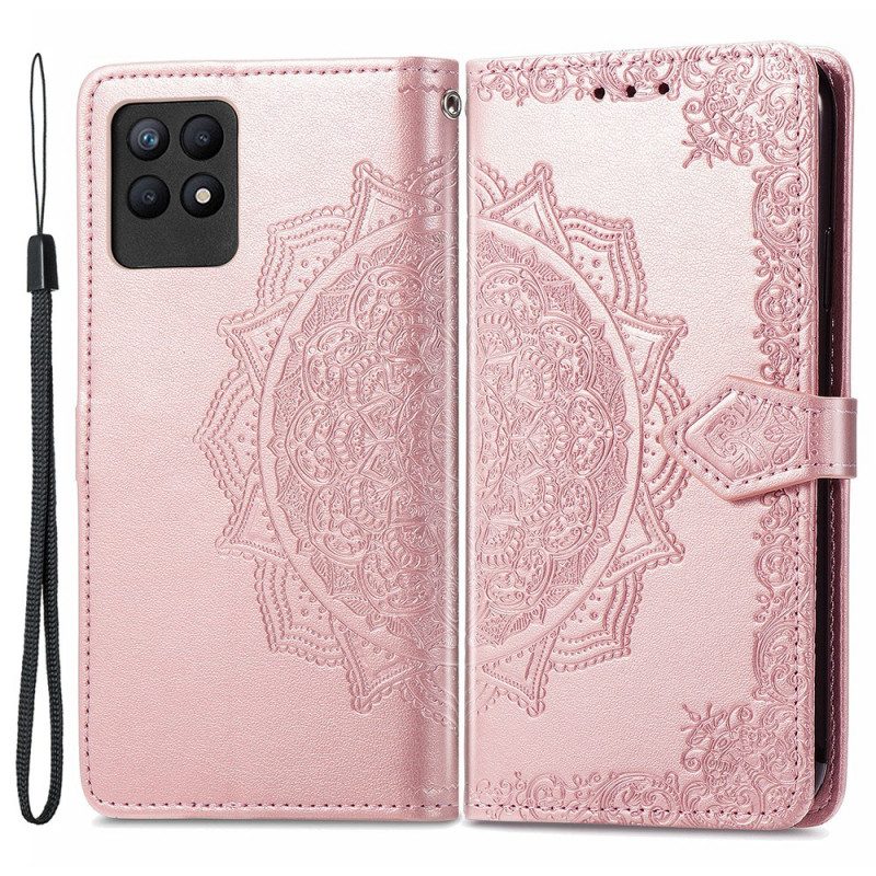 Custodia in pelle Realme 8i Mandala Medioevo