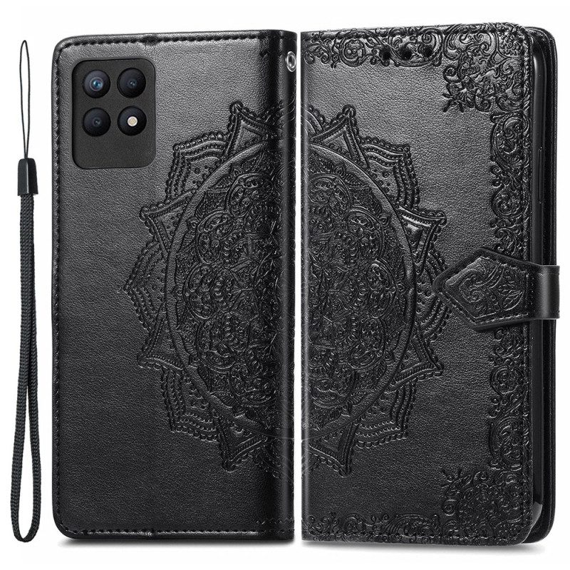 Custodia in pelle Realme 8i Mandala Medioevo