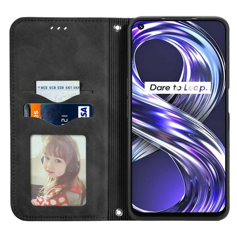 Folio Cover Realme 8i Custodia in pelle Design Skin-touch