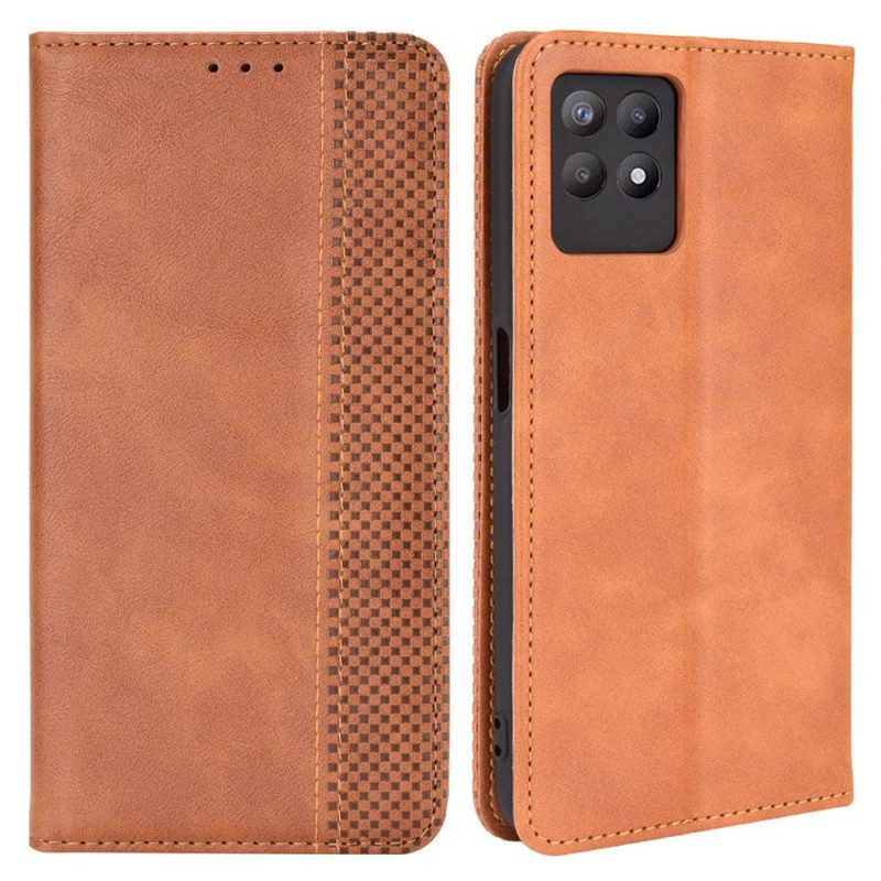 Folio Cover Realme 8i Custodia in pelle Effetto Pelle Vintage Stilizzato