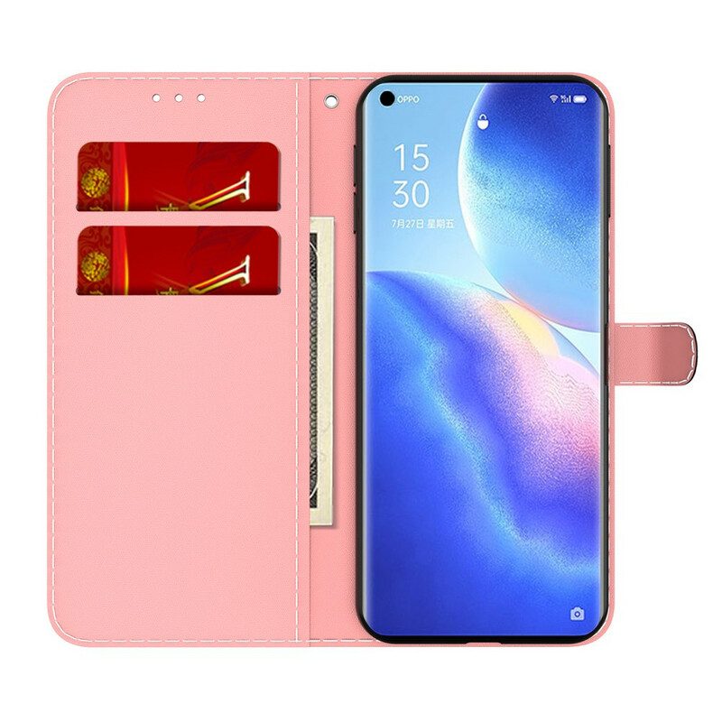 Custodia in pelle Oppo Find X3 Neo Astratto Colorato