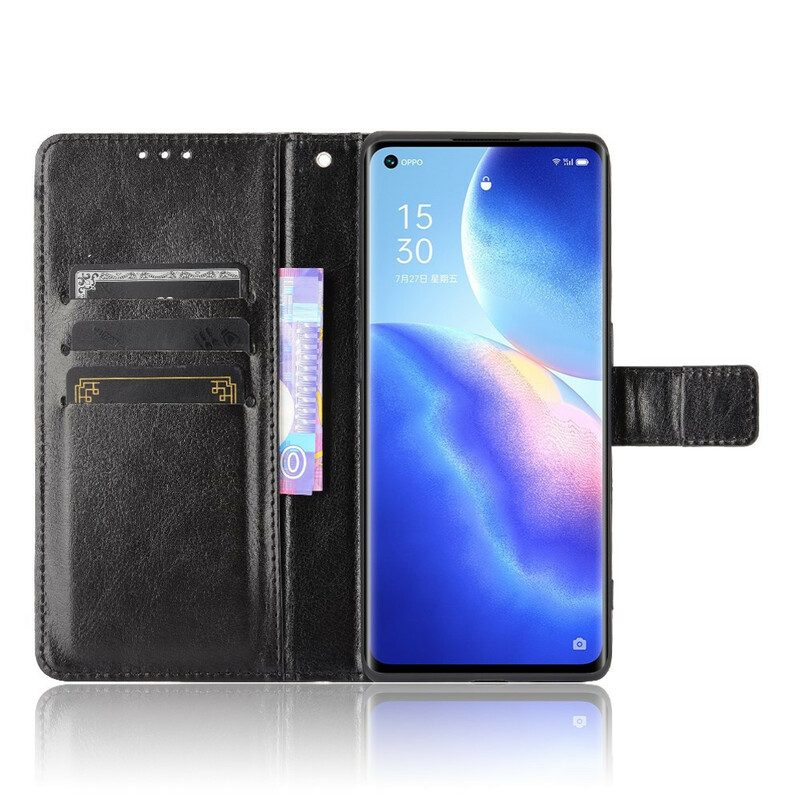 Custodia in pelle Oppo Find X3 Neo Ecopelle Appariscente