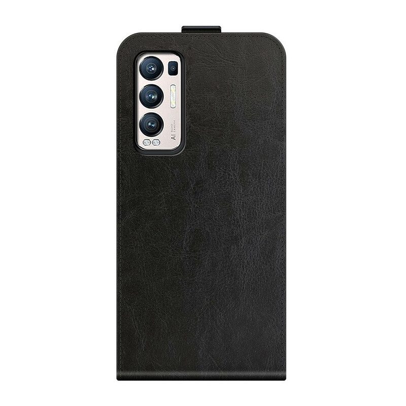 Custodia in pelle Oppo Find X3 Neo Folio Cover Patta Verticale Effetto Pelle