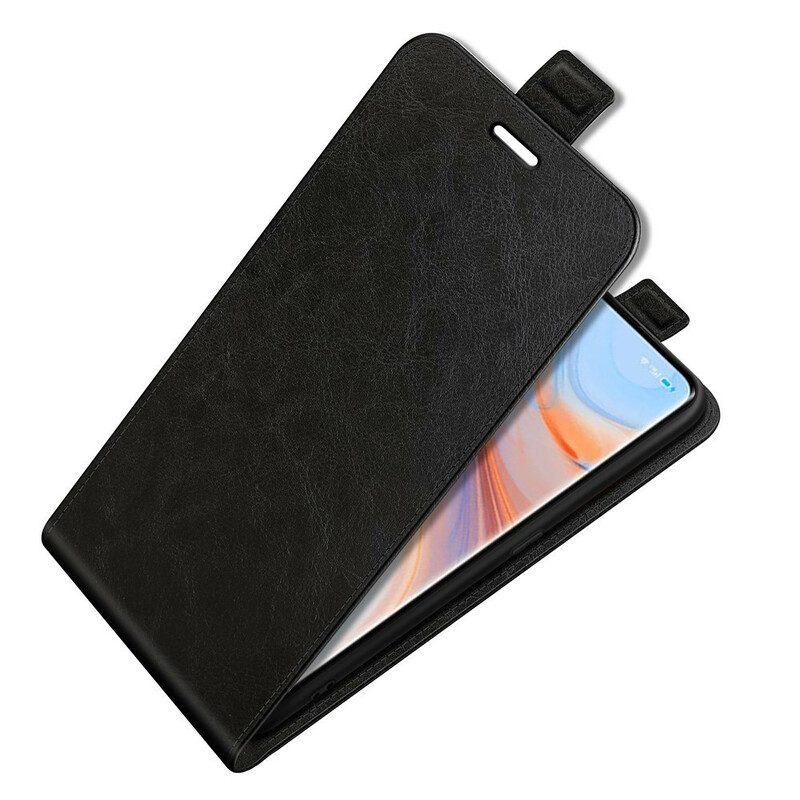 Custodia in pelle Oppo Find X3 Neo Folio Cover Patta Verticale Effetto Pelle