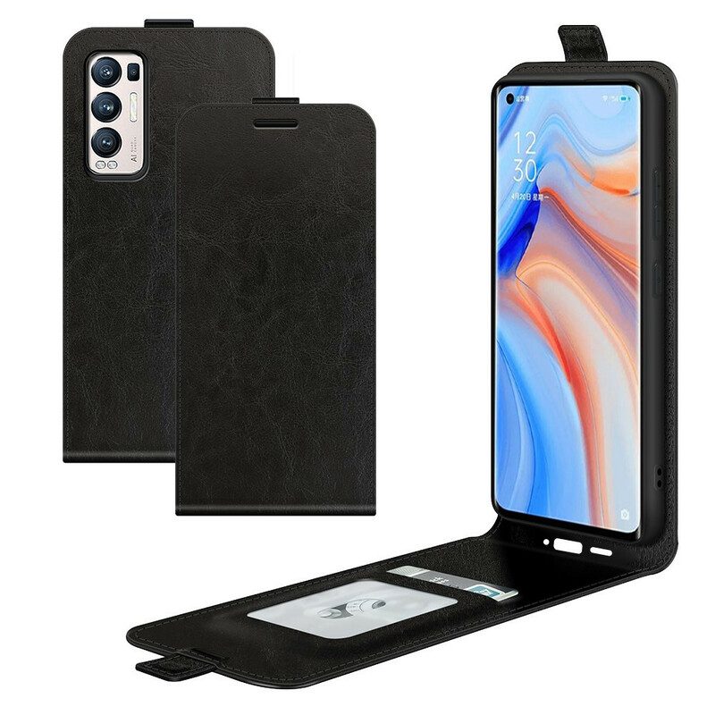 Custodia in pelle Oppo Find X3 Neo Folio Cover Patta Verticale Effetto Pelle