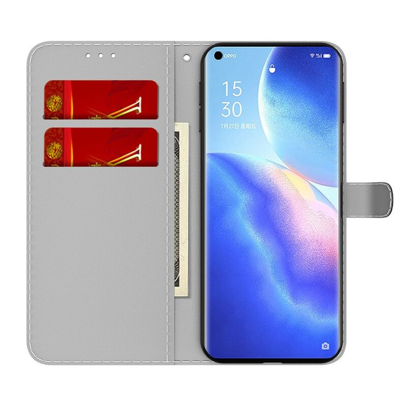 Custodia in pelle Oppo Find X3 Neo Modello Astratto