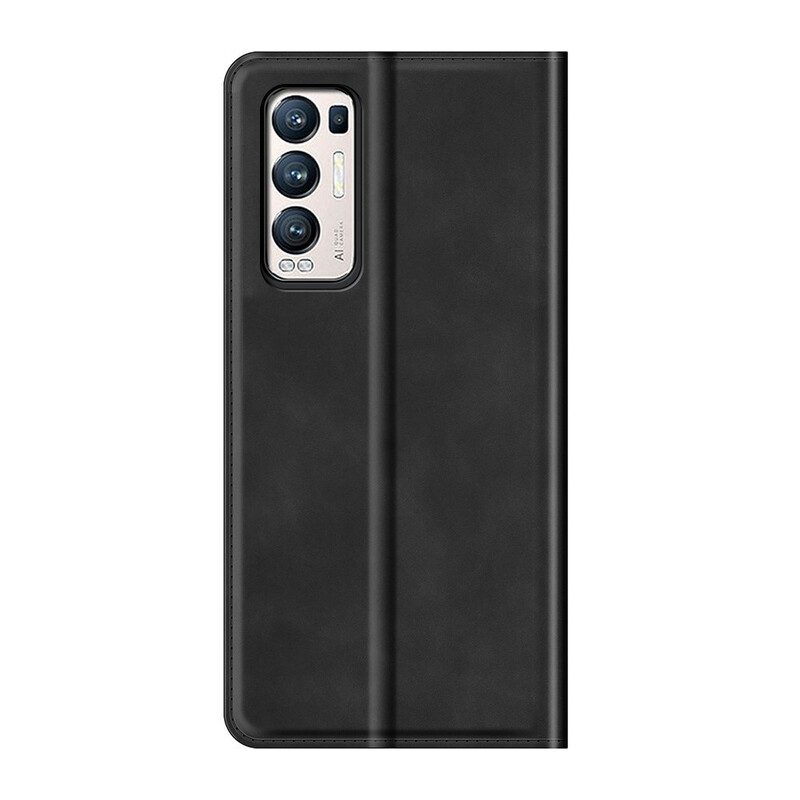 Folio Cover Oppo Find X3 Neo Custodia in pelle Effetto Pelle Silky Touch