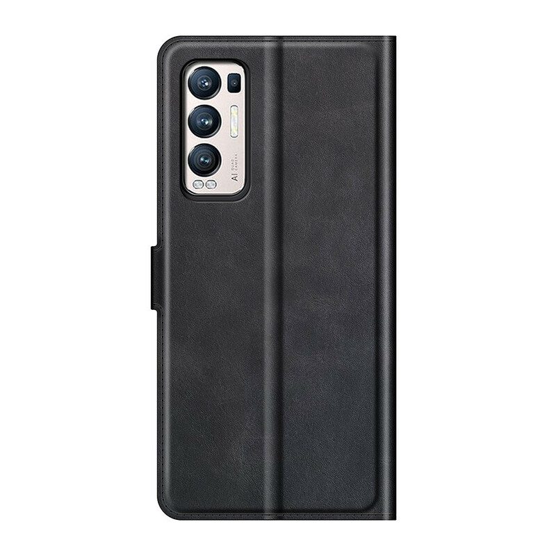 Folio Cover Oppo Find X3 Neo Sottile Effetto Pelle Estremo