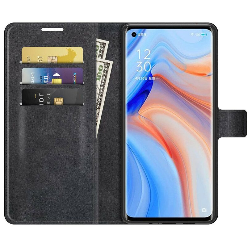 Folio Cover Oppo Find X3 Neo Sottile Effetto Pelle Estremo