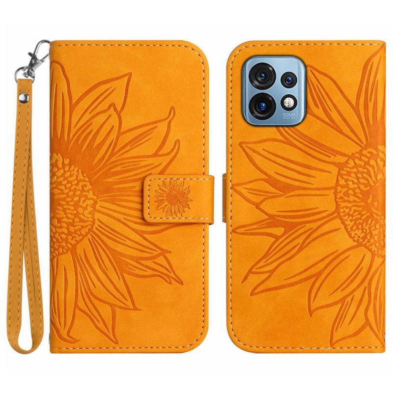 Custodia in pelle Motorola Edge 40 Pro Girasole Strappy