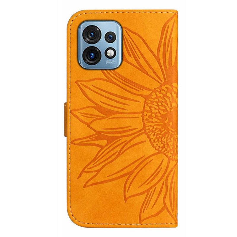 Custodia in pelle Motorola Edge 40 Pro Girasole Strappy