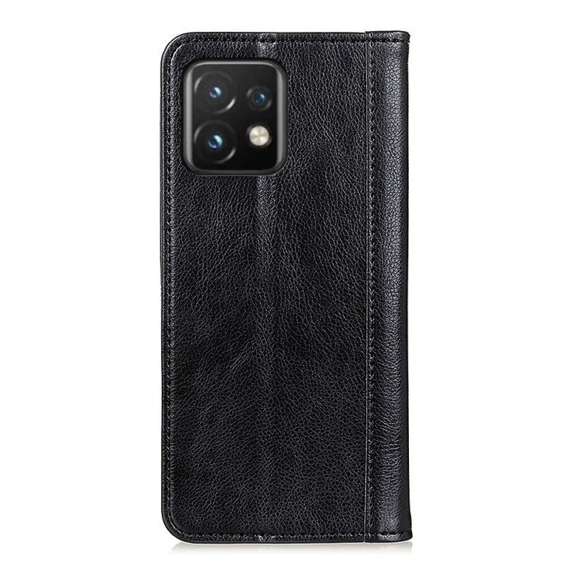 Folio Cover Motorola Edge 40 Pro Custodia in pelle Elegante Pelle Crosta