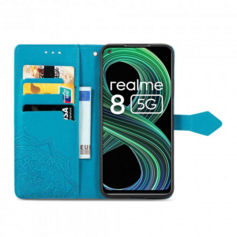 Custodia in pelle Realme 8 5G Mandala Medioevo