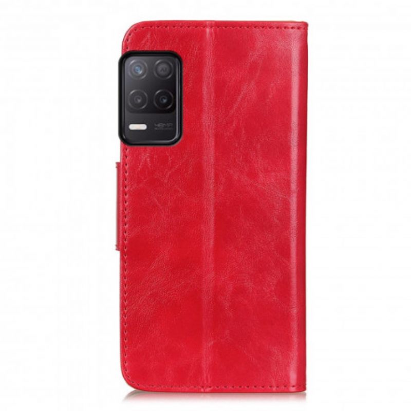 Folio Cover Realme 8 5G Chiusura Reversibile In Pelle Crosta