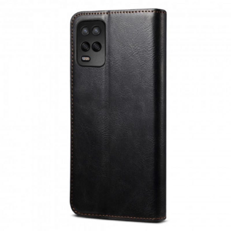 Folio Cover Realme 8 5G Custodia in pelle Ecopelle Cerata