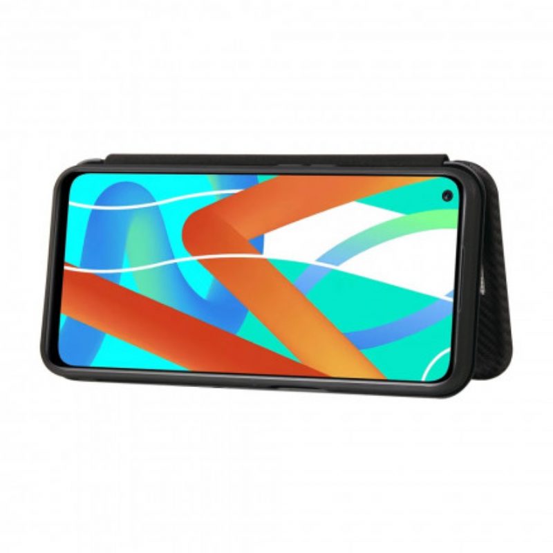 Folio Cover Realme 8 5G Custodia in pelle Silicone Colorato Al Carbonio