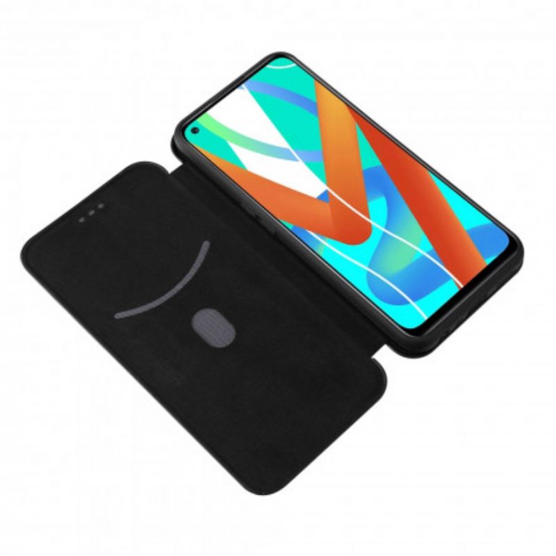 Folio Cover Realme 8 5G Custodia in pelle Silicone Colorato Al Carbonio