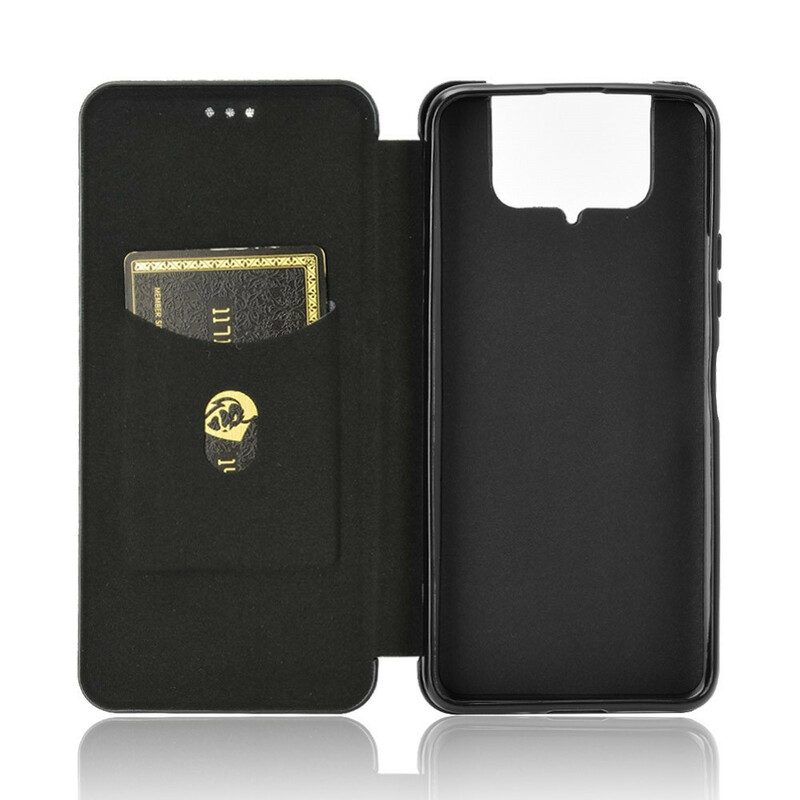 Folio Cover Asus Zenfone 7 / 7 Pro Custodia in pelle Carbonio Siliconico