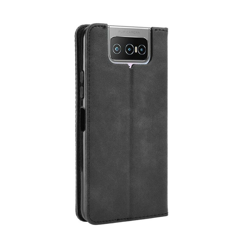 Folio Cover Asus Zenfone 7 / 7 Pro Custodia in pelle Effetto Pelle Vintage Stilizzato