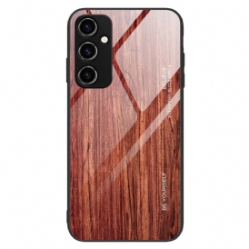 Cover Samsung Galaxy A34 5G Design In Legno Vetro Temperato