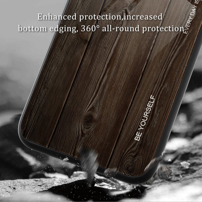 Cover Samsung Galaxy A34 5G Design In Legno Vetro Temperato