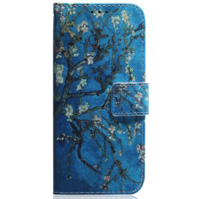 Custodia in pelle Samsung Galaxy A34 5G Cinturino Rami Di Fiori