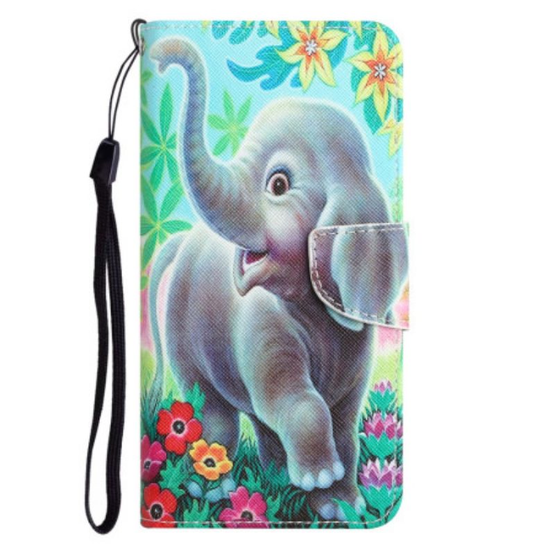 Custodia in pelle Samsung Galaxy A34 5G Elefante Felice In Perizoma