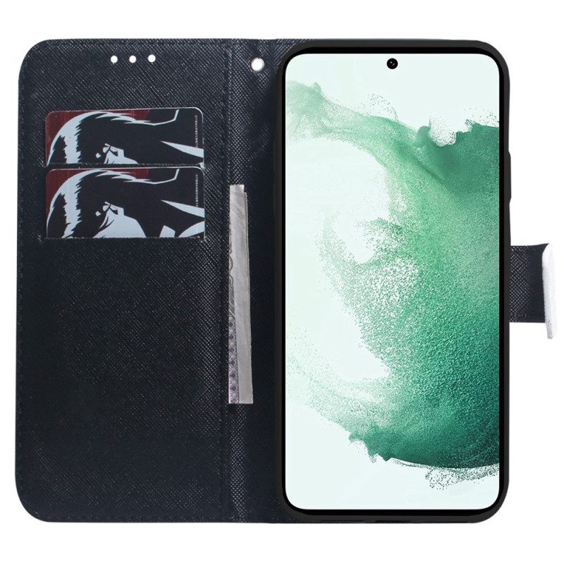 Custodia in pelle Samsung Galaxy A34 5G Fiore Strappy Dell'annata