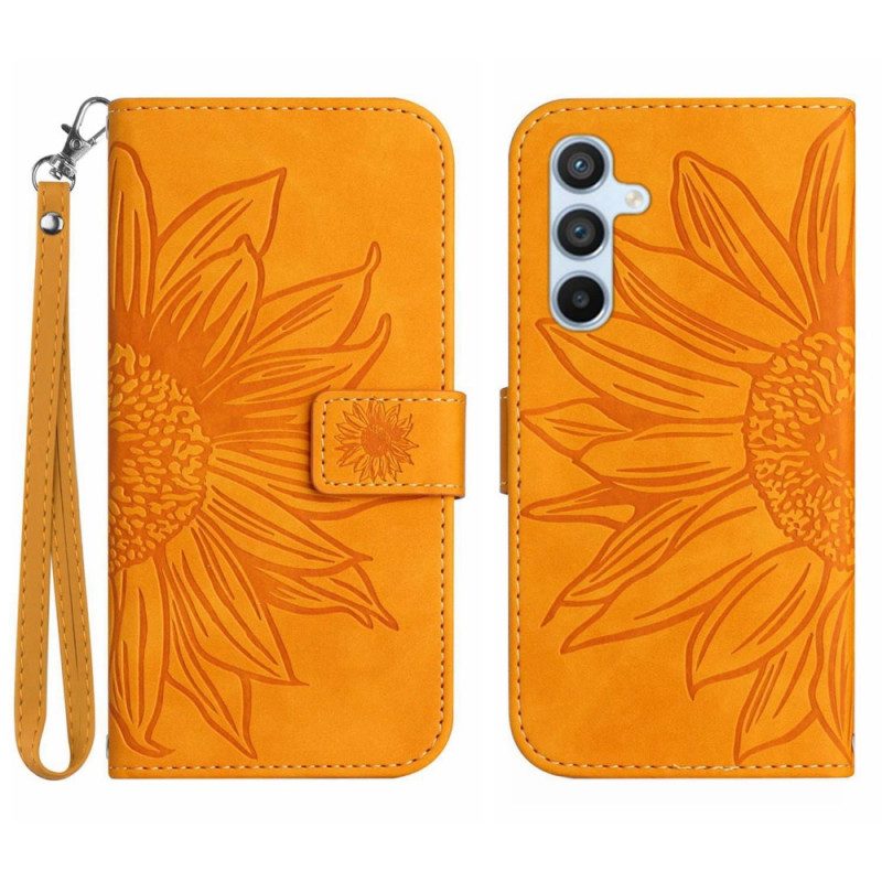 Custodia in pelle Samsung Galaxy A34 5G Girasole Strappy