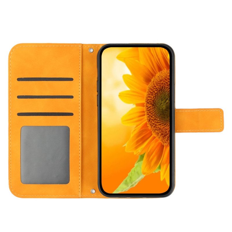 Custodia in pelle Samsung Galaxy A34 5G Girasole Strappy