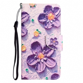 Custodia in pelle Samsung Galaxy A34 5G Graziosi Fiori Strappy