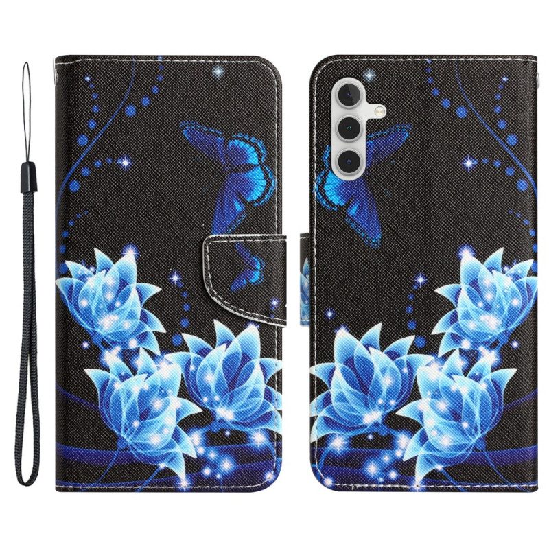 Custodia in pelle Samsung Galaxy A34 5G Graziosi Fiori Strappy