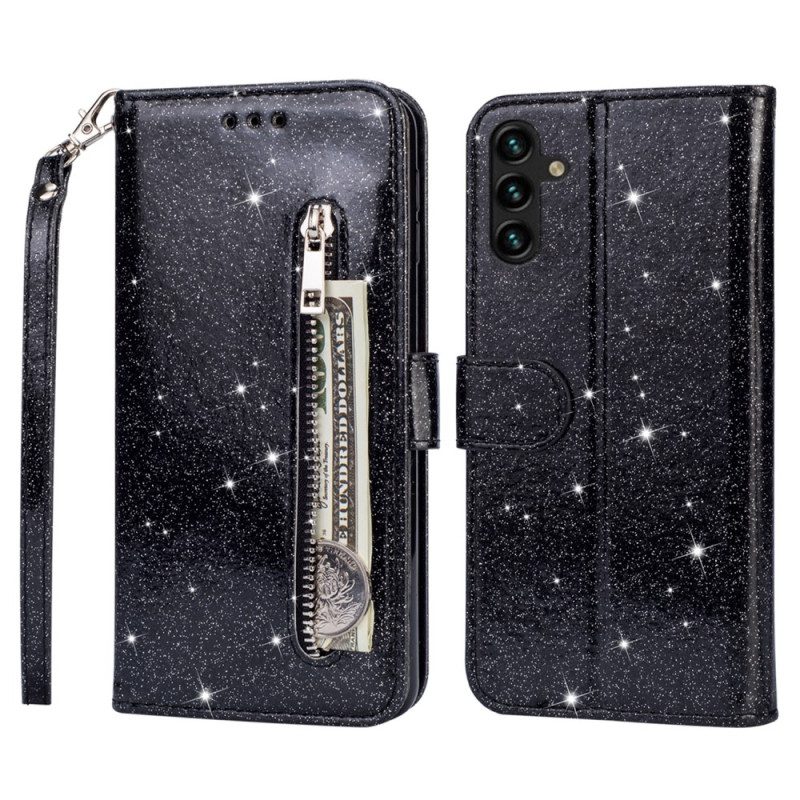 Custodia in pelle Samsung Galaxy A34 5G Portamonete Glitterato