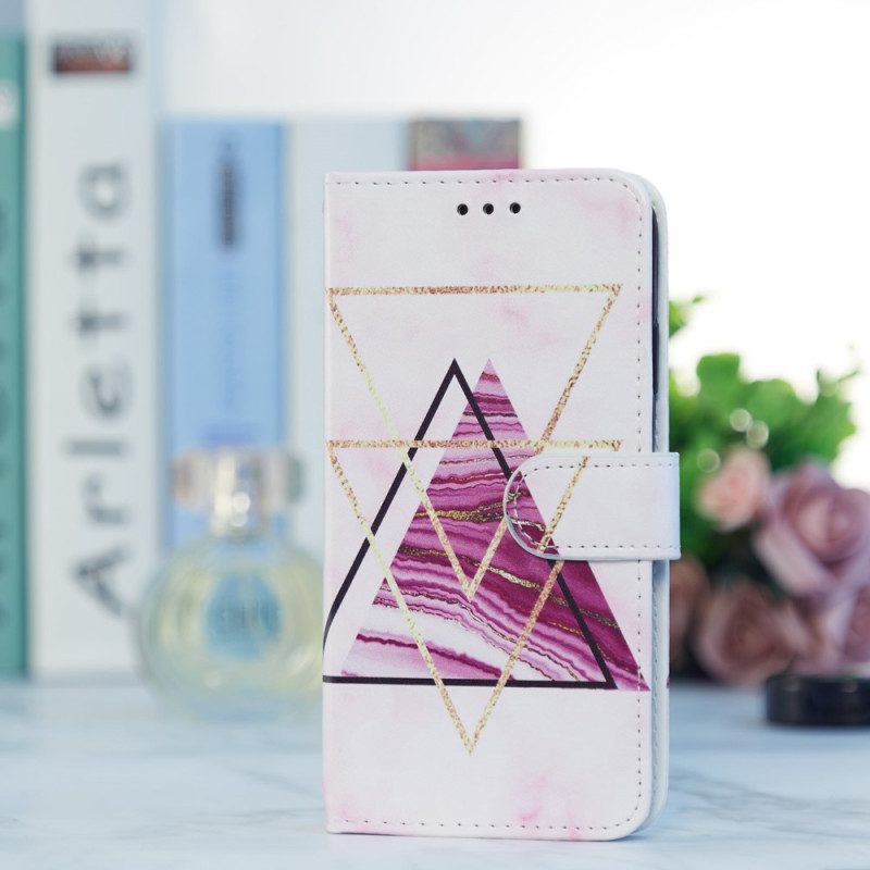 Custodia in pelle Samsung Galaxy A34 5G Stile In Marmo Strappy