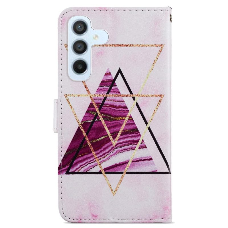 Custodia in pelle Samsung Galaxy A34 5G Stile In Marmo Strappy