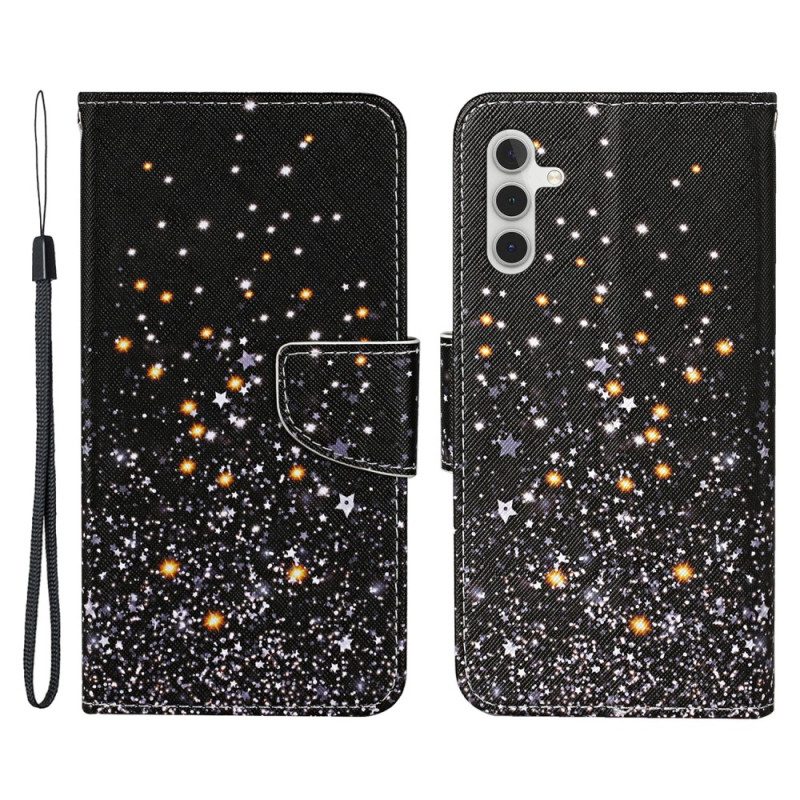 Folio Cover Samsung Galaxy A34 5G Cinturino Nero