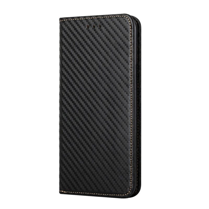 Folio Cover Samsung Galaxy A34 5G Custodia in pelle Stile In Fibra Di Carbonio Con Cinturino