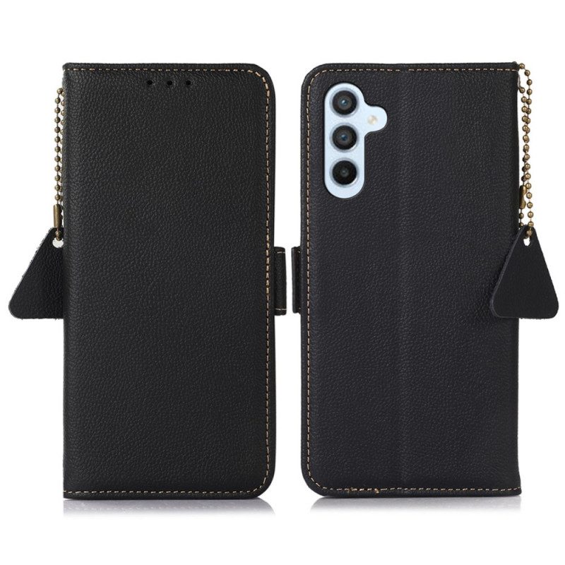 Folio Cover Samsung Galaxy A34 5G Rfid In Vera Pelle