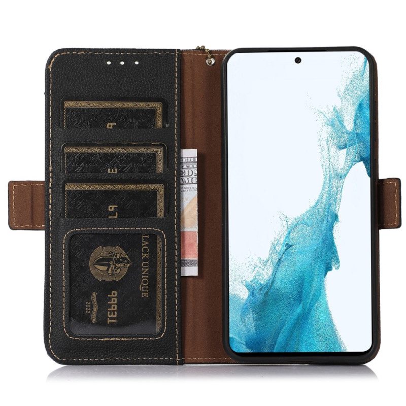 Folio Cover Samsung Galaxy A34 5G Rfid In Vera Pelle