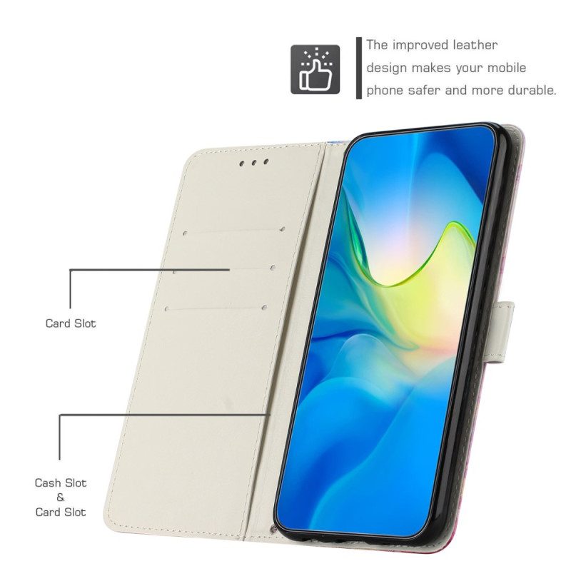 Folio Cover Samsung Galaxy A34 5G Tracolla In Marmo