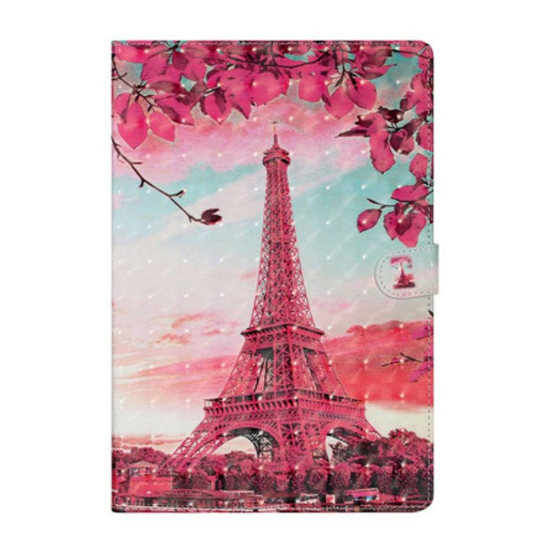 Custodia in pelle Samsung Galaxy Tab S8 Plus / Tab S7 Plus Torre Eiffel Floreale