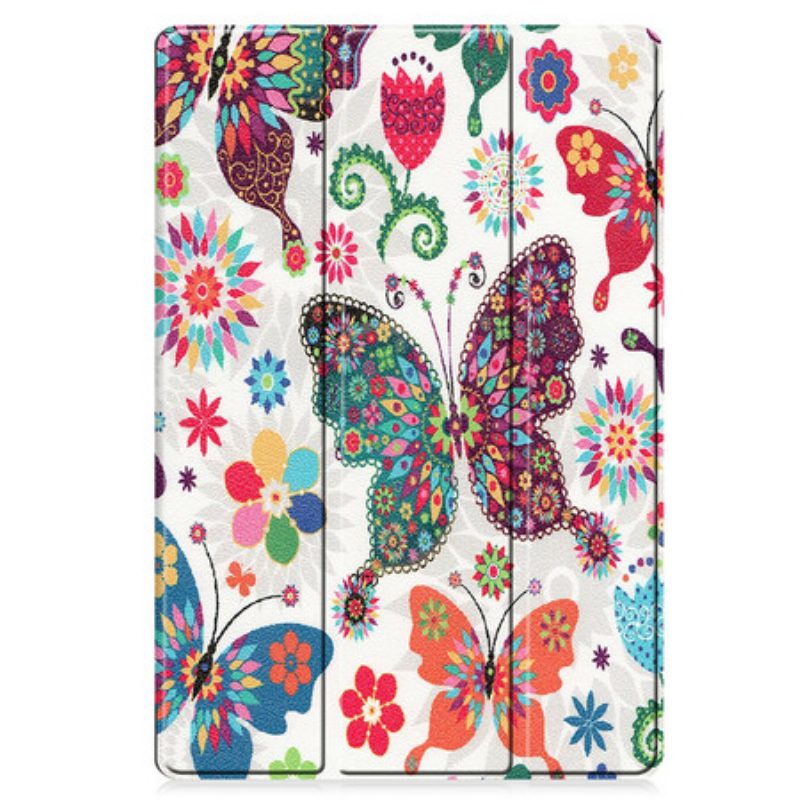 Custodia Samsung Galaxy Tab S8 Plus / Tab S7 Plus Farfalle E Fiori Migliorati