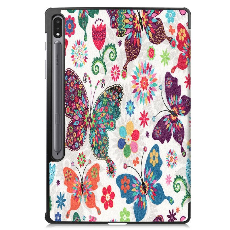 Custodia Samsung Galaxy Tab S8 Plus / Tab S7 Plus Farfalle E Fiori Migliorati