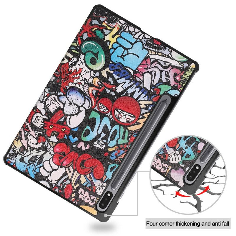 Custodia Samsung Galaxy Tab S8 Plus / Tab S7 Plus Portapenne Graffiti