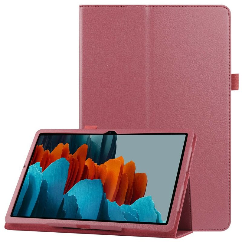 Folio Cover Samsung Galaxy Tab S8 Plus / Tab S7 Plus Ecopelle Litchi