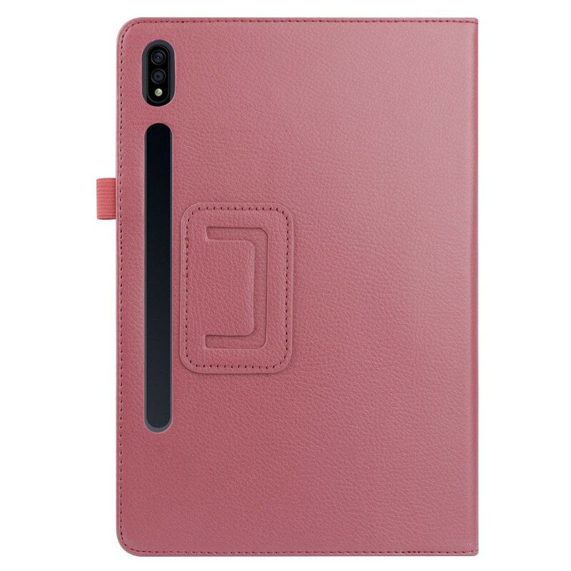 Folio Cover Samsung Galaxy Tab S8 Plus / Tab S7 Plus Ecopelle Litchi